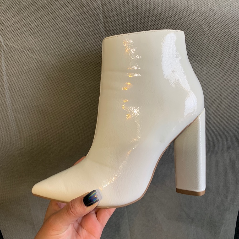 Qupid White High Heel Bootie